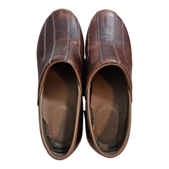 Dansko Shaina Brown Leather Clogs Comfort Non-Slip Size 38/7.5 - Picture 7 of 10